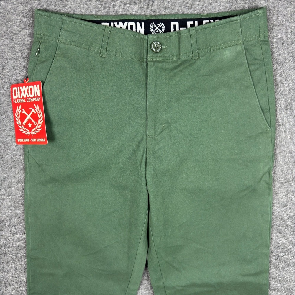 NEW Dixxon Pants Mens 34x32 Green D-Flex Stretch Chino Elastic Waist NWT